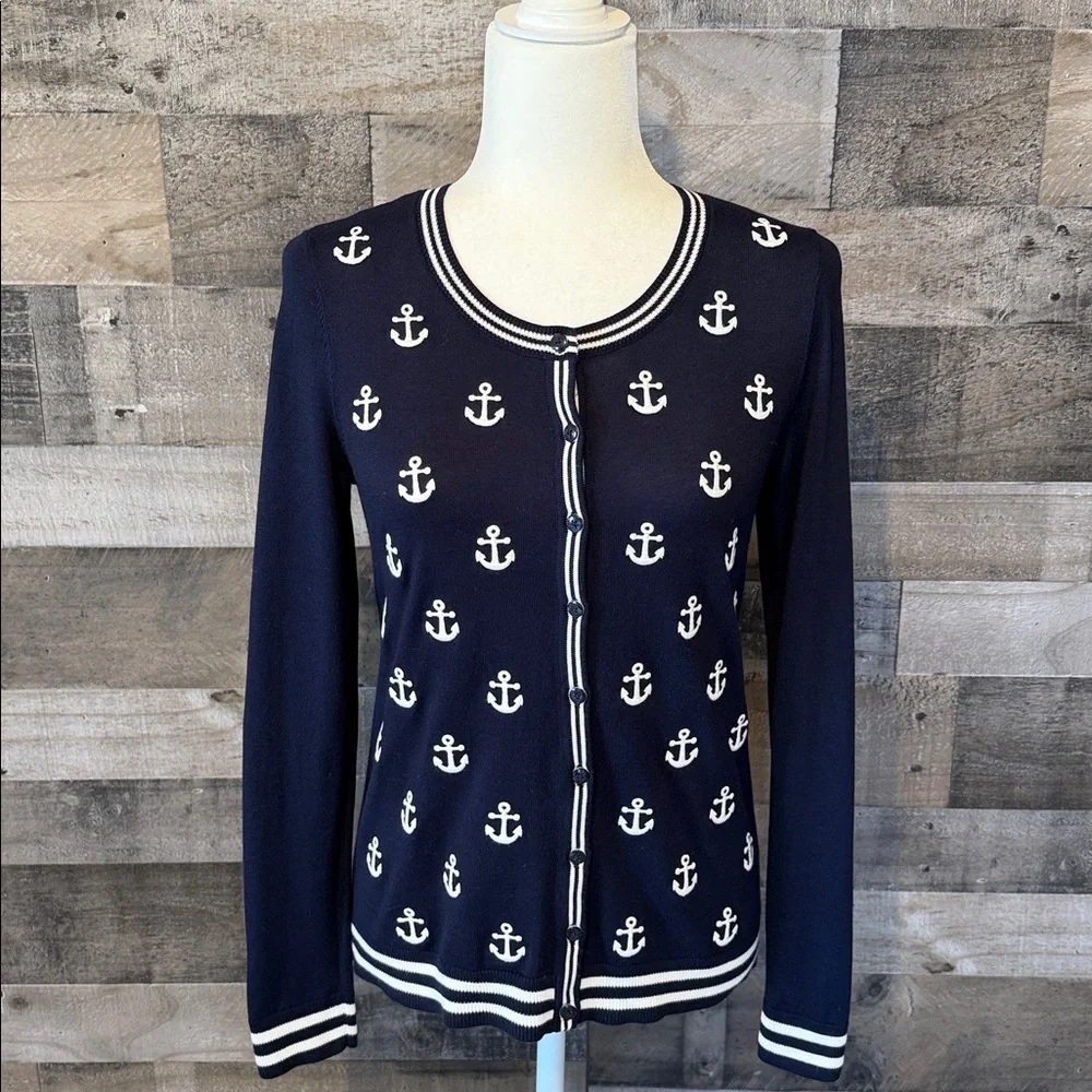 Talbots Nautical Cardigan with anchors Size XS - Picture 16 of 16